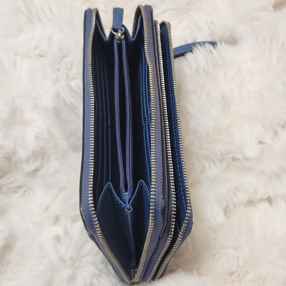 Coach Navy Leather Wristlet Wallet - Picture 11 of 11